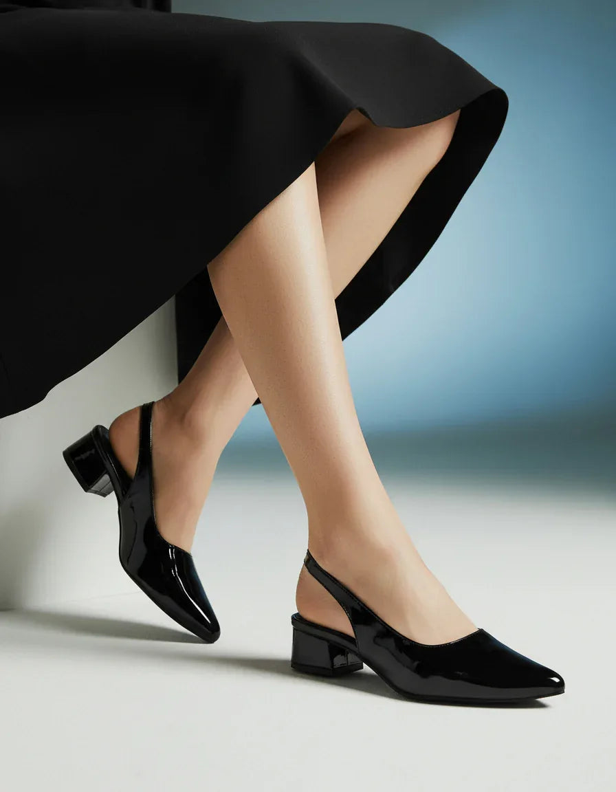 Classic Slingback Block Heel Pumps