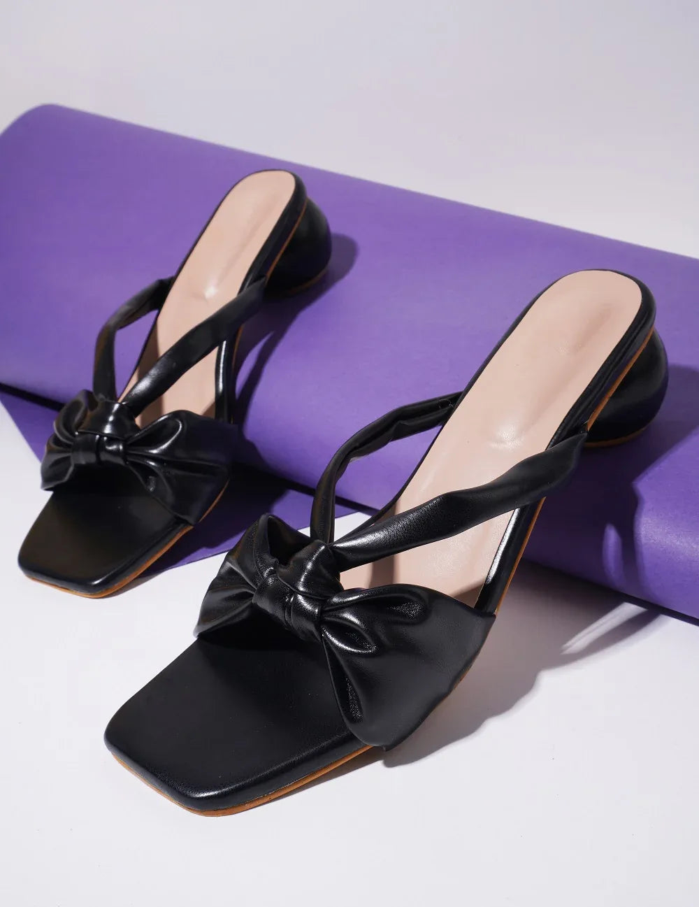 Elegant Knot Strap Block Heels