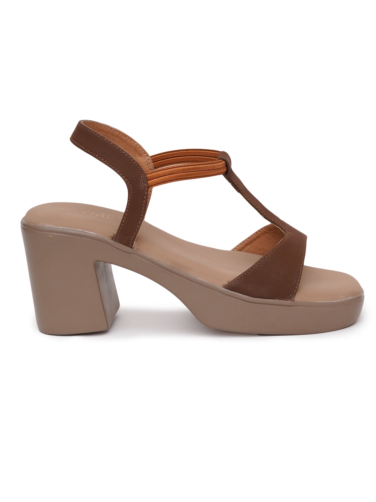 Exotic T-Strap Chunky Block Heel Sandals