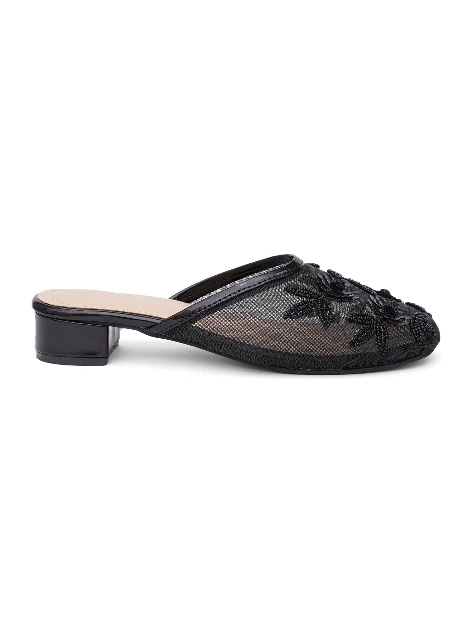 Handcrafted Embellished Beaded Floral Mules
