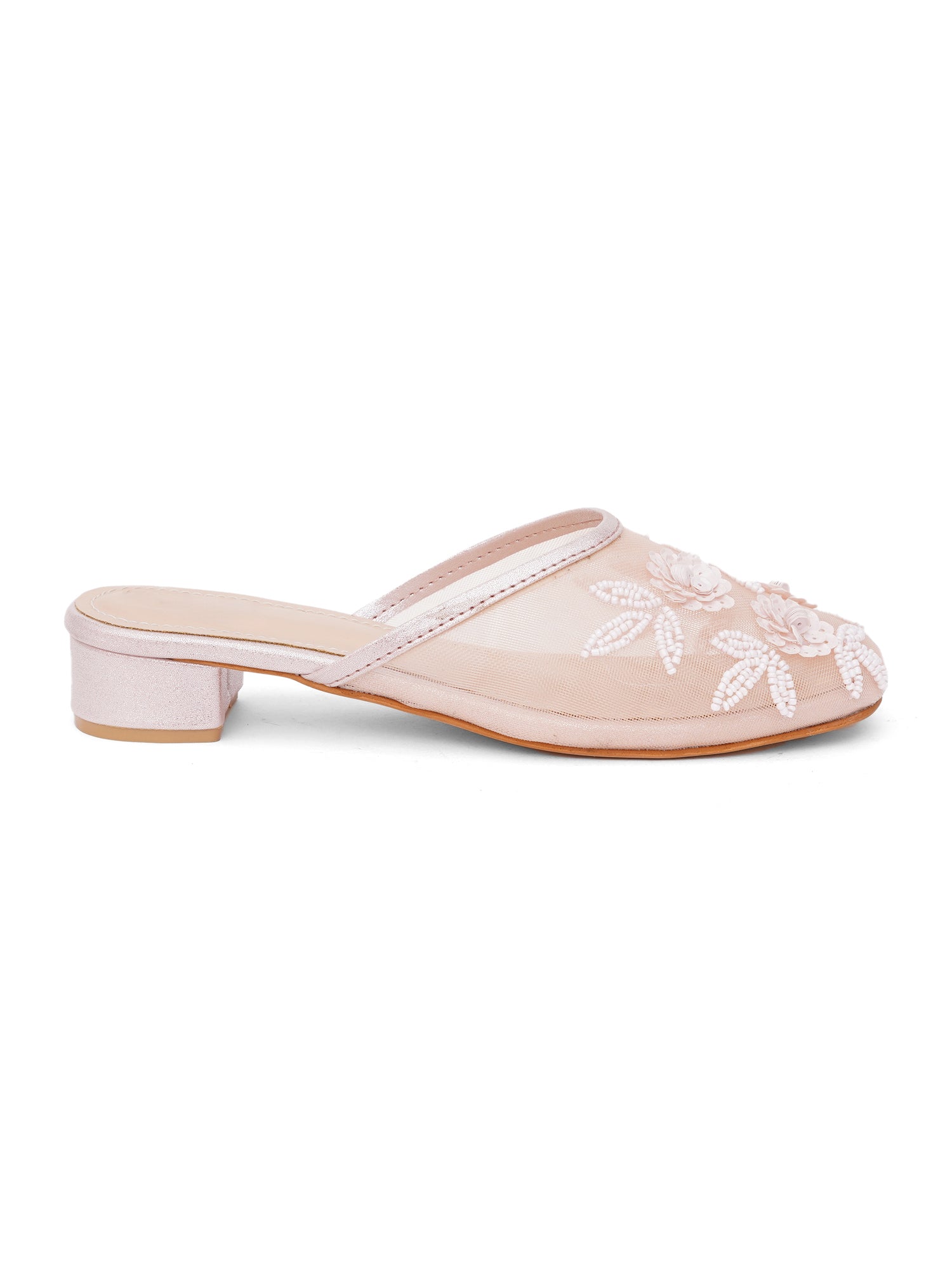 Handcrafted Embellished Beaded Floral Mules