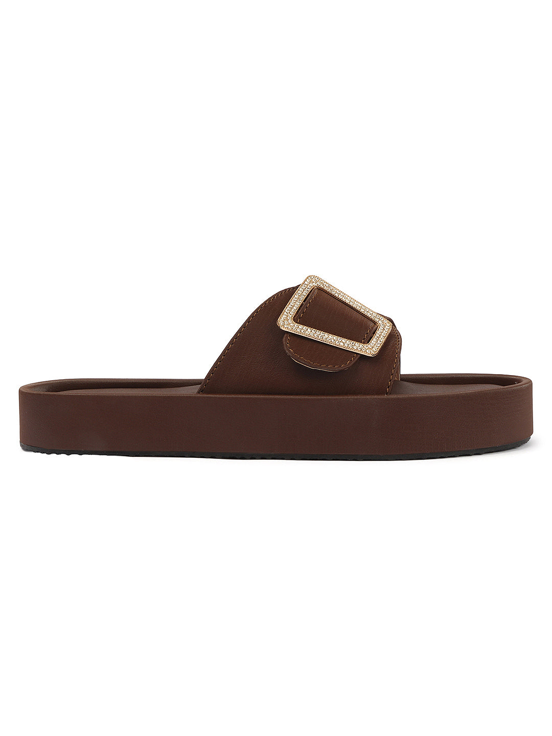 Minimal Buckle Slides Cushioned Everyday Comfort Flats