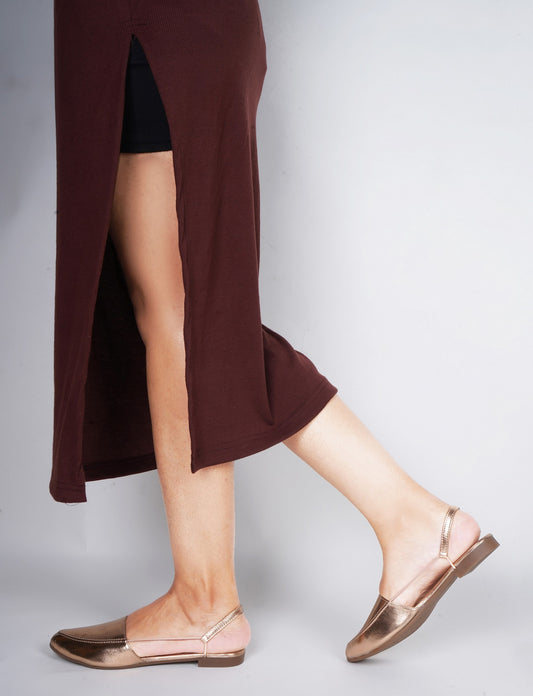 Elegance Metallic Pointed Slingback Flats