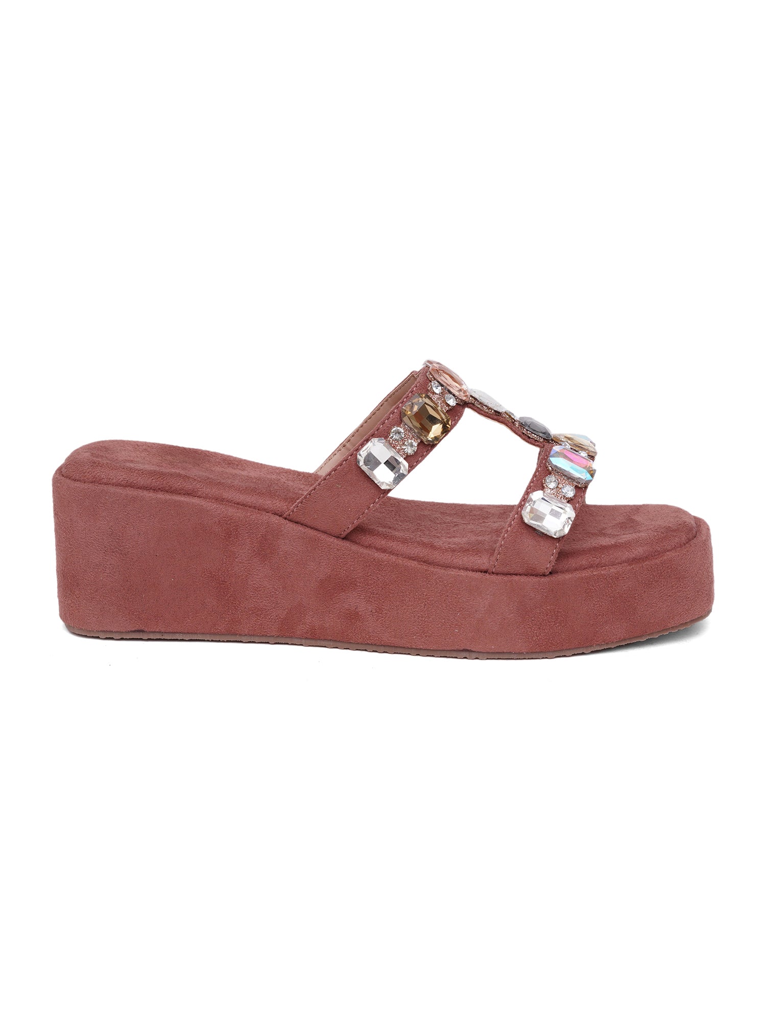 Glam Crystal Strap Wedge Sandals