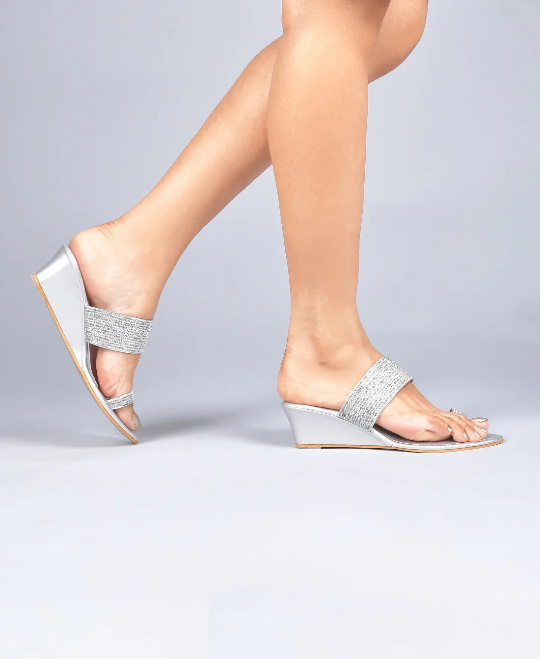 Shimmer Toe-Ring Wedge Heel