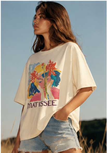 Abstract Oversized Matisse Art Graphic Printed T-Shirt