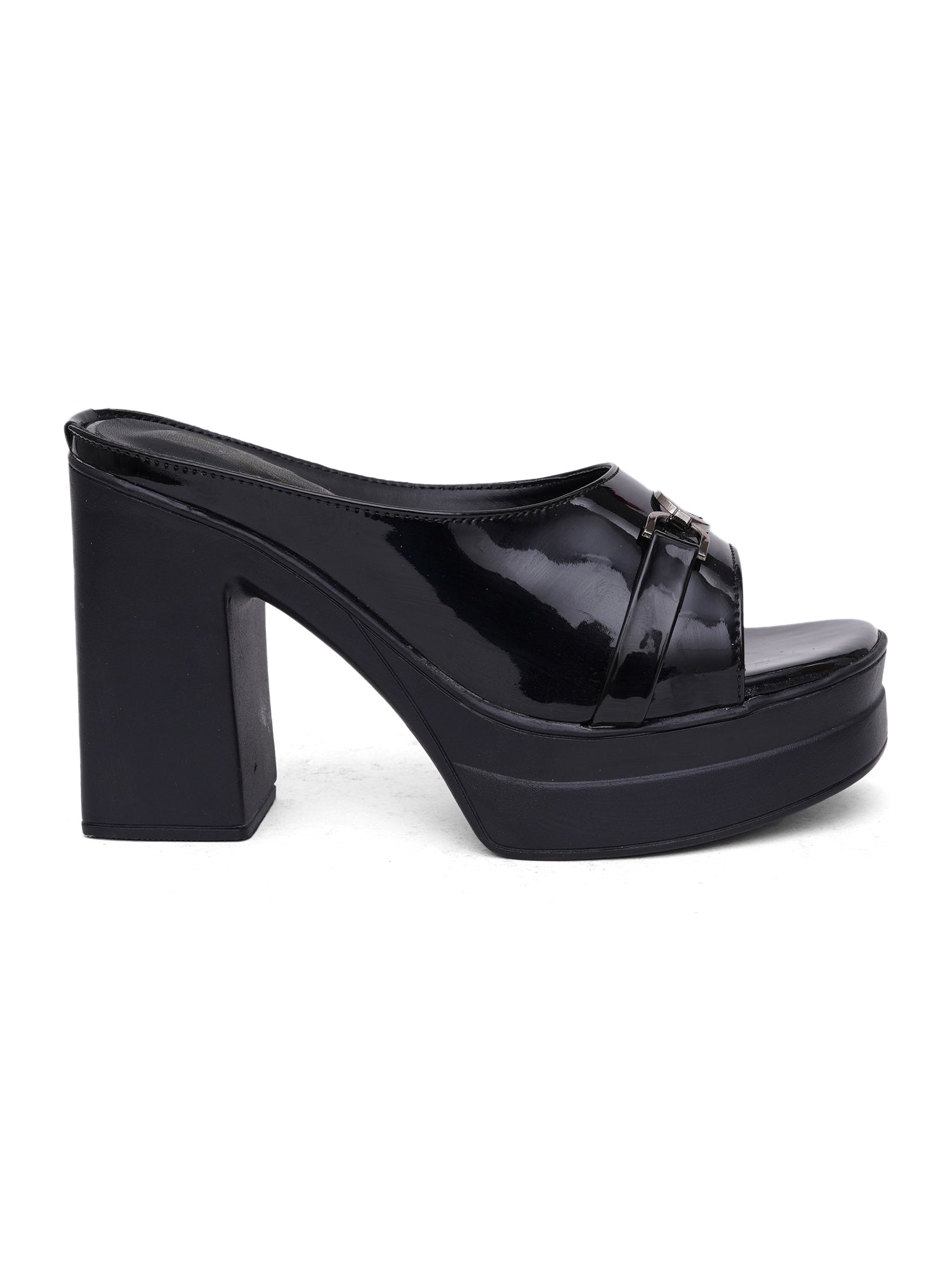 Elegent Patent Platform Block Heel
