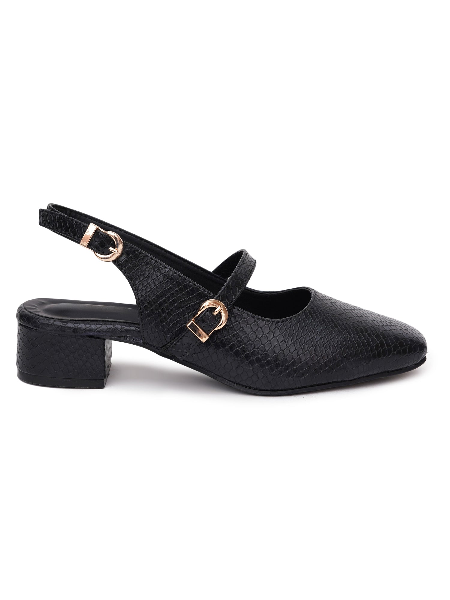 Textured Mary Jane Block Heels