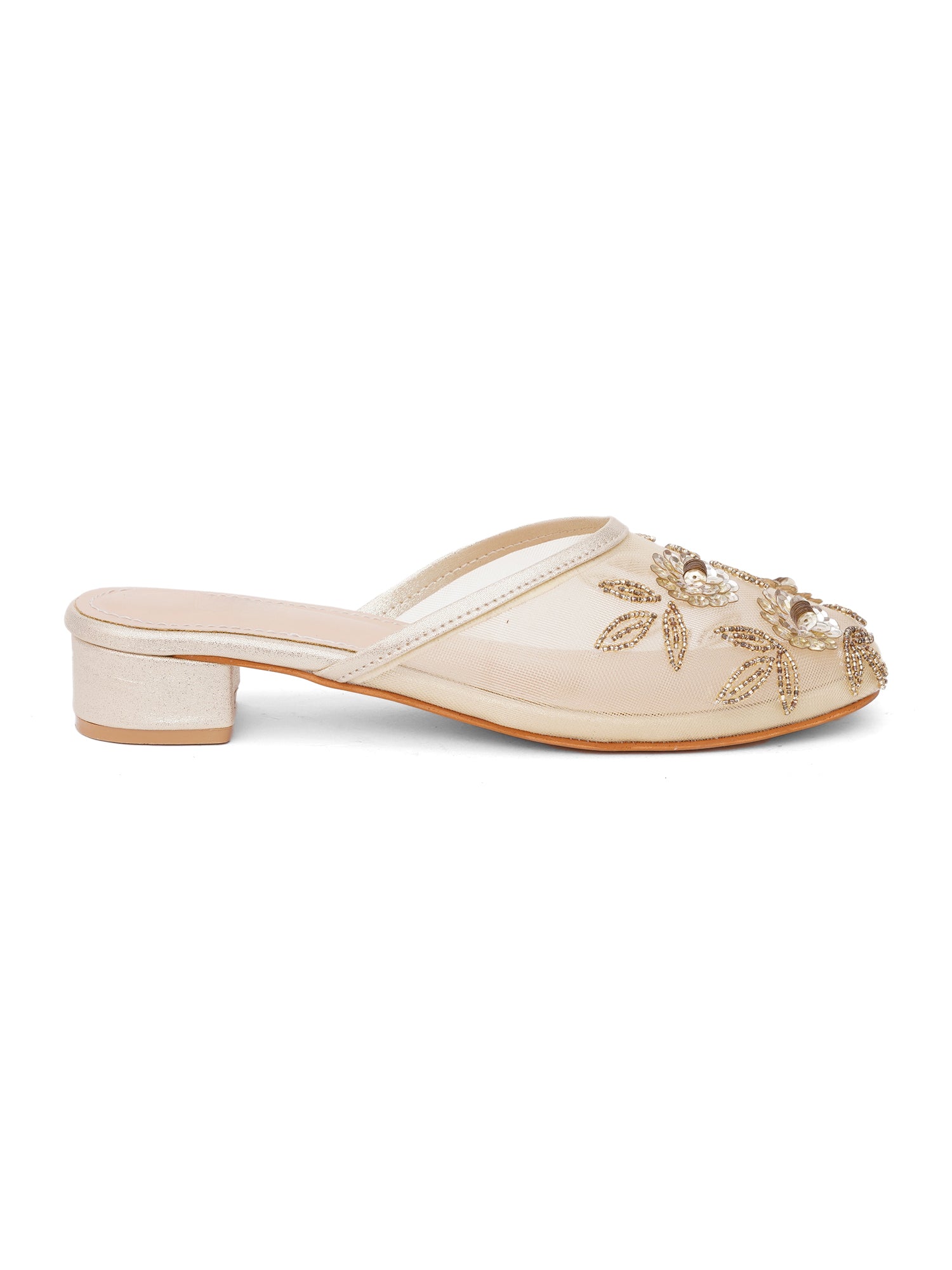 Handcrafted Embellished Beaded Floral Mules