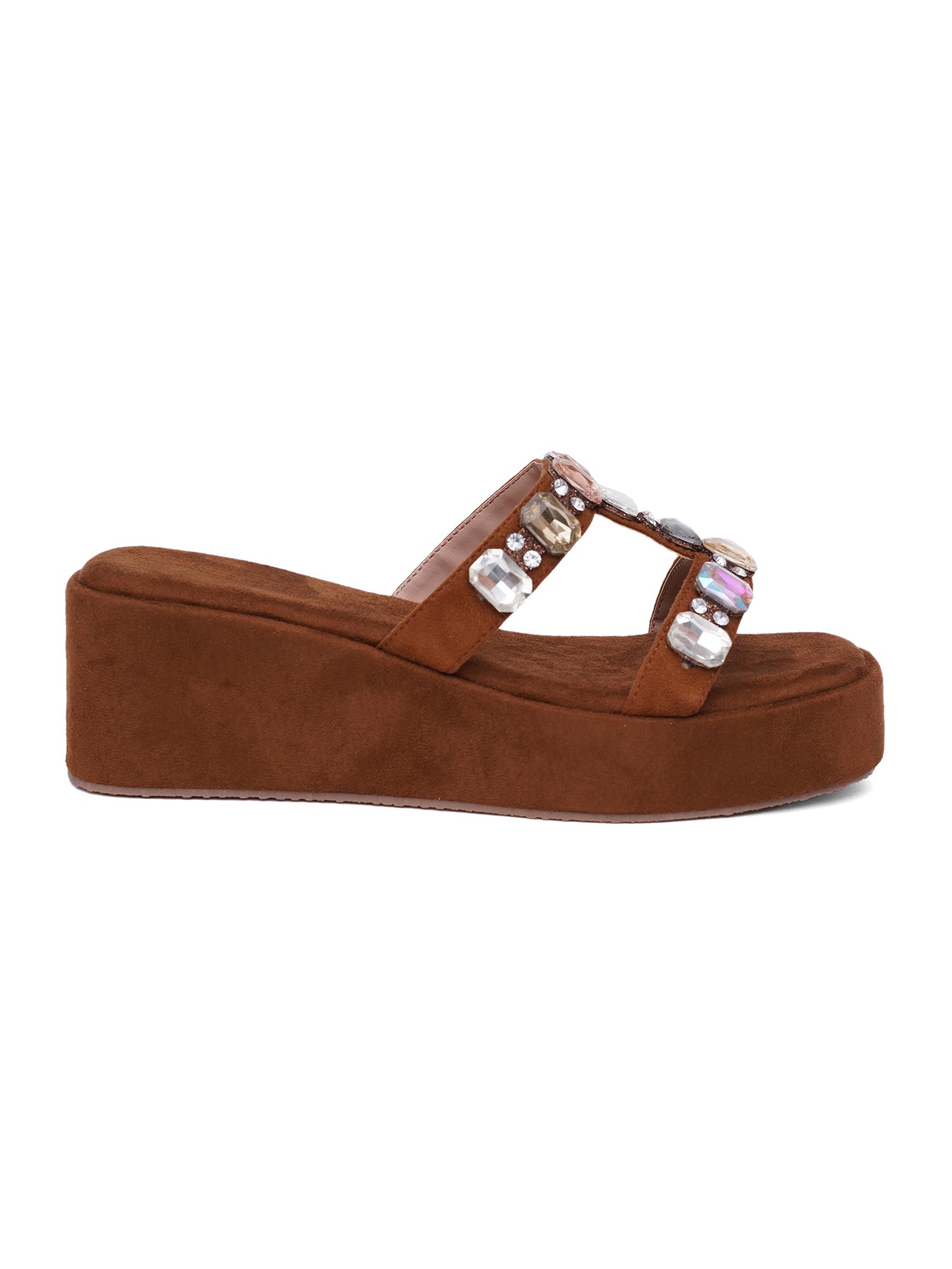 Glam Crystal Strap Wedge Sandals