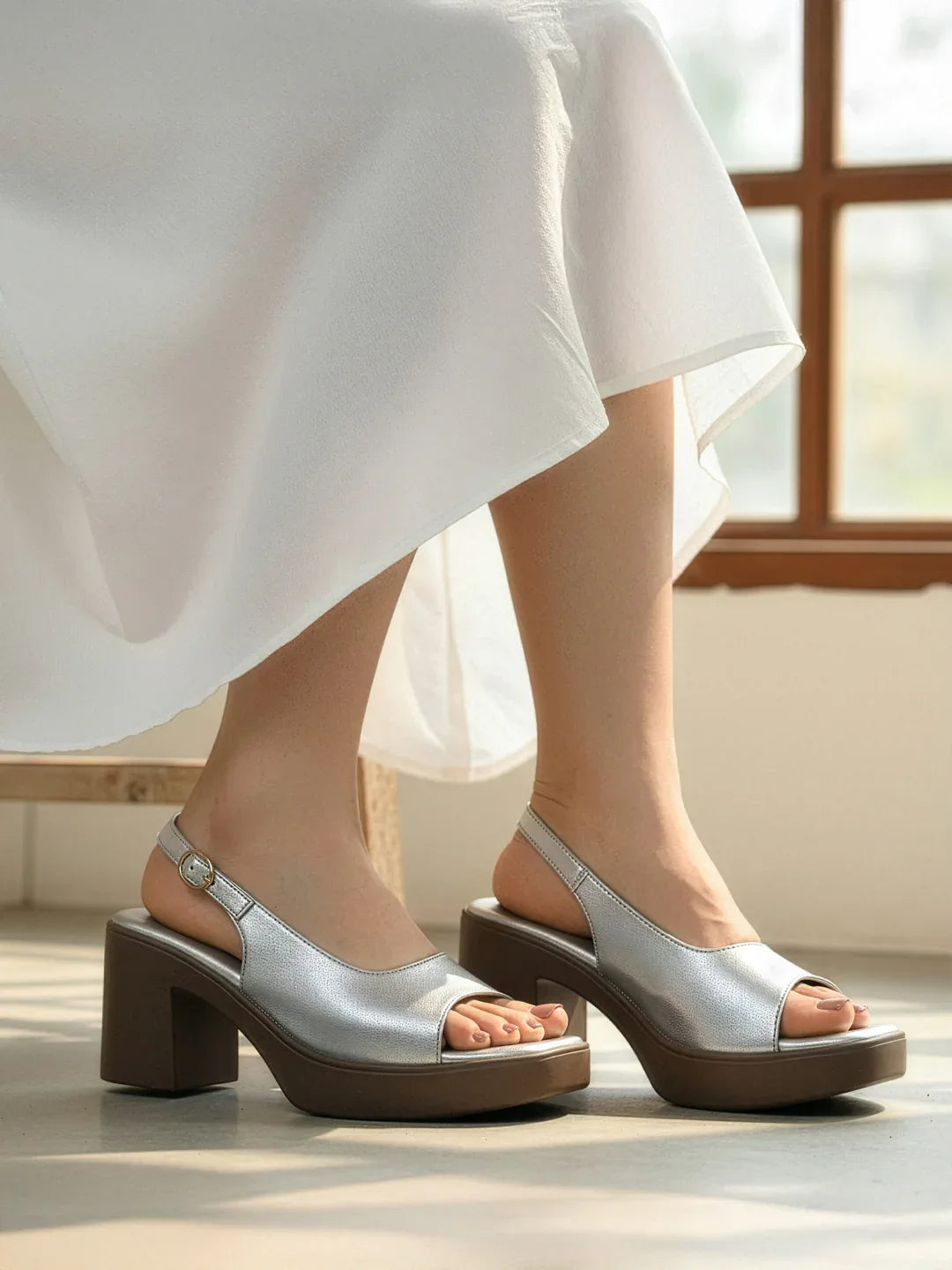 Comfortable Open-Toe Block Heel Sandals