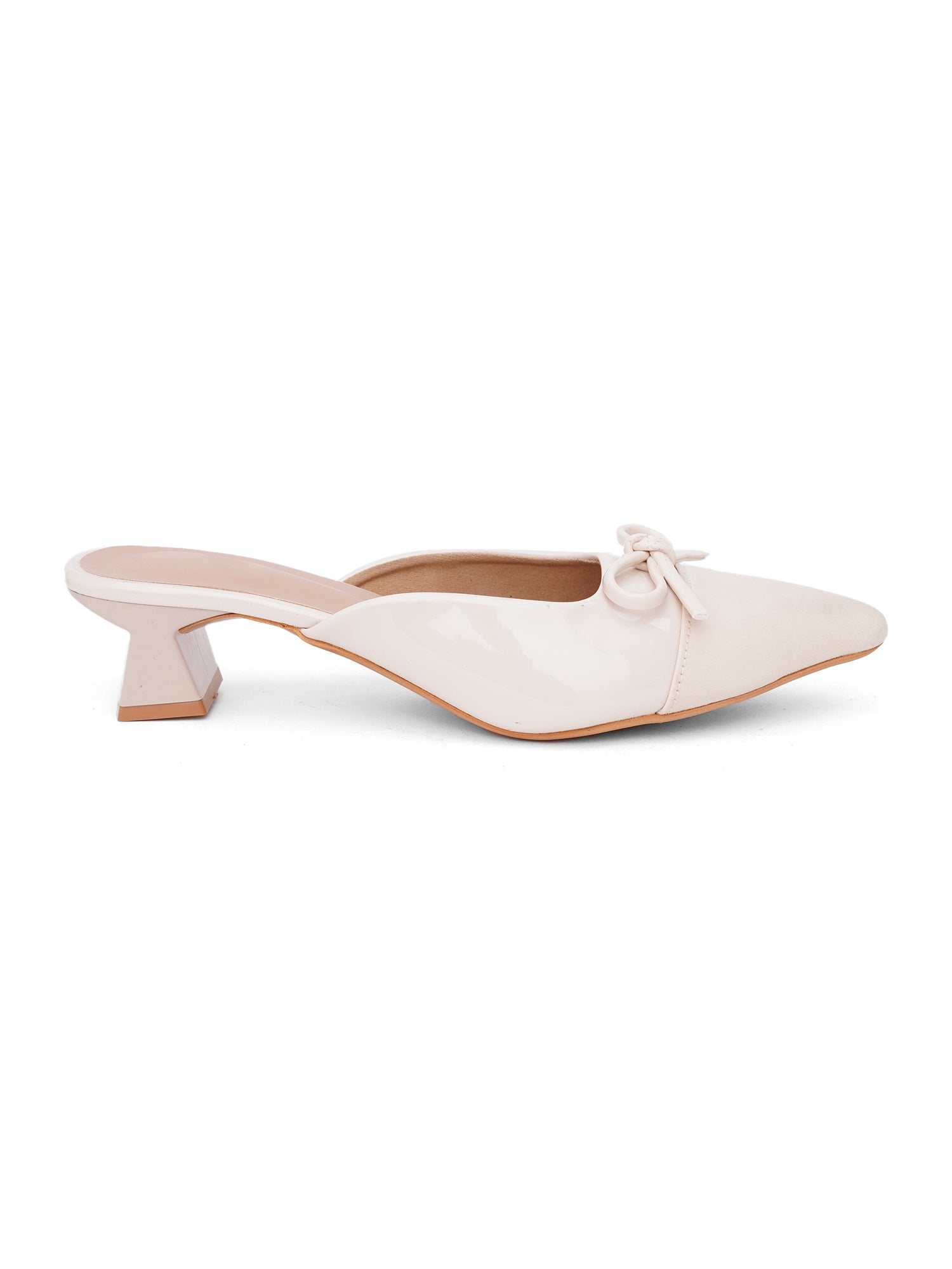 Elegant Pointed Toe Mule Heels with Bow Detail