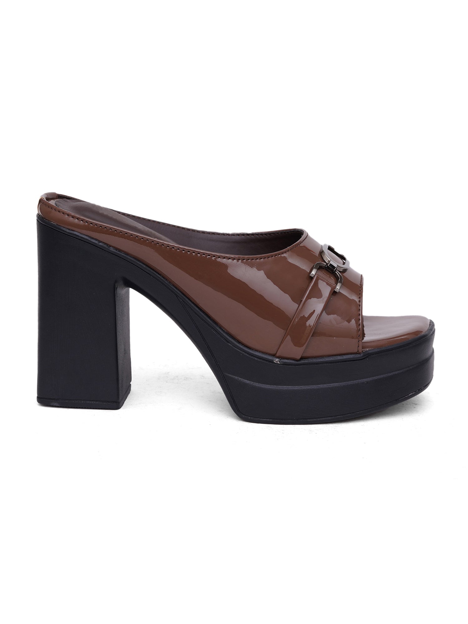 Elegent Patent Platform Block Heel