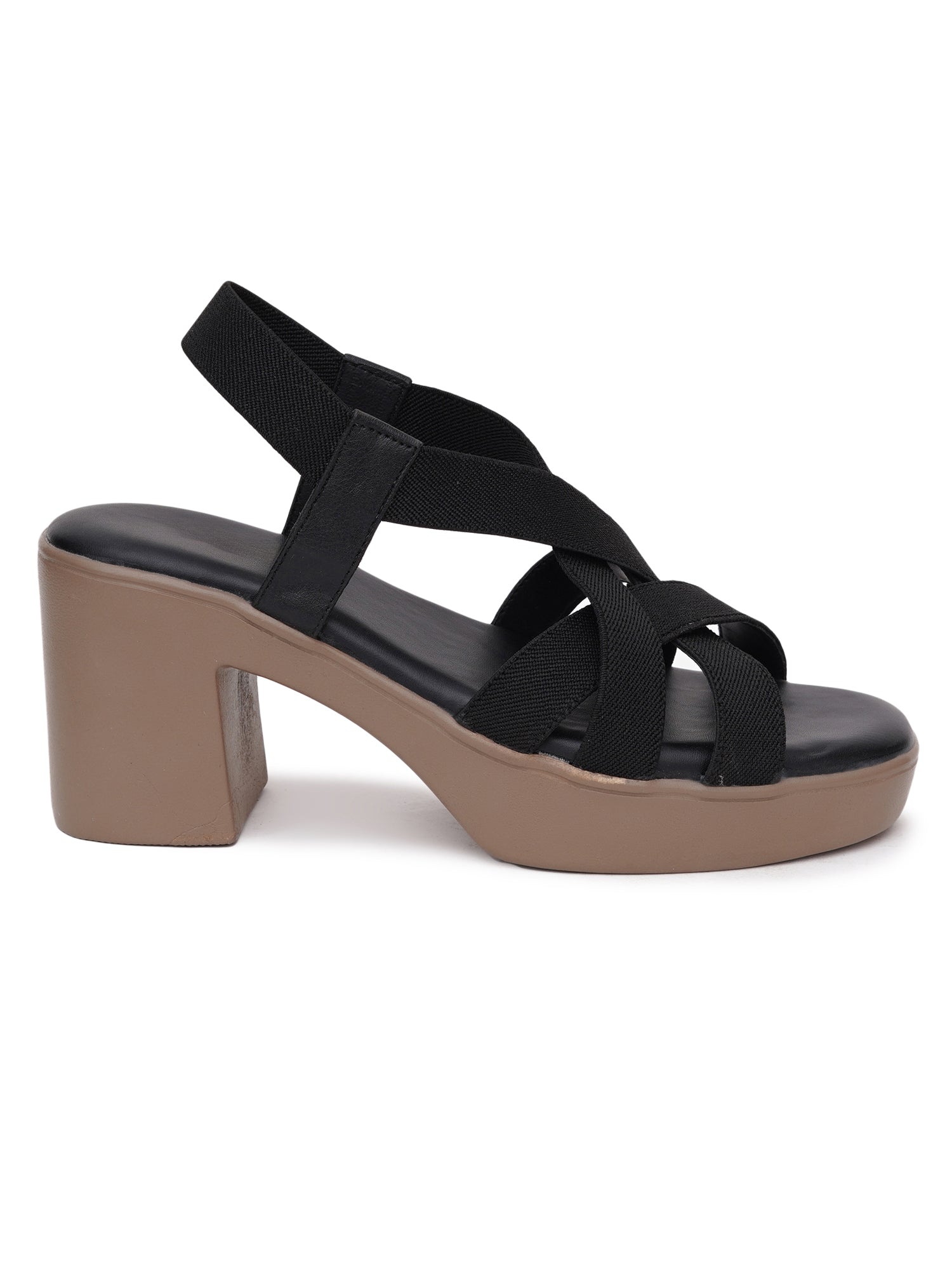 Cross-Strap Chunky Block Heel Sandals