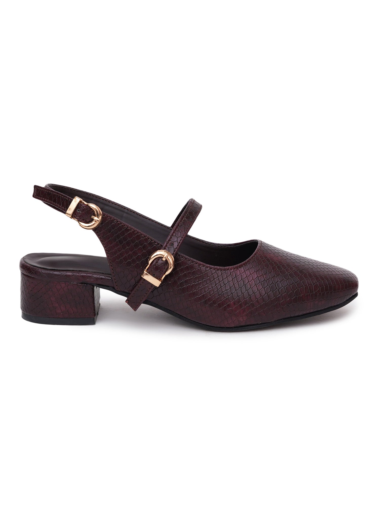 Textured Mary Jane Block Heels