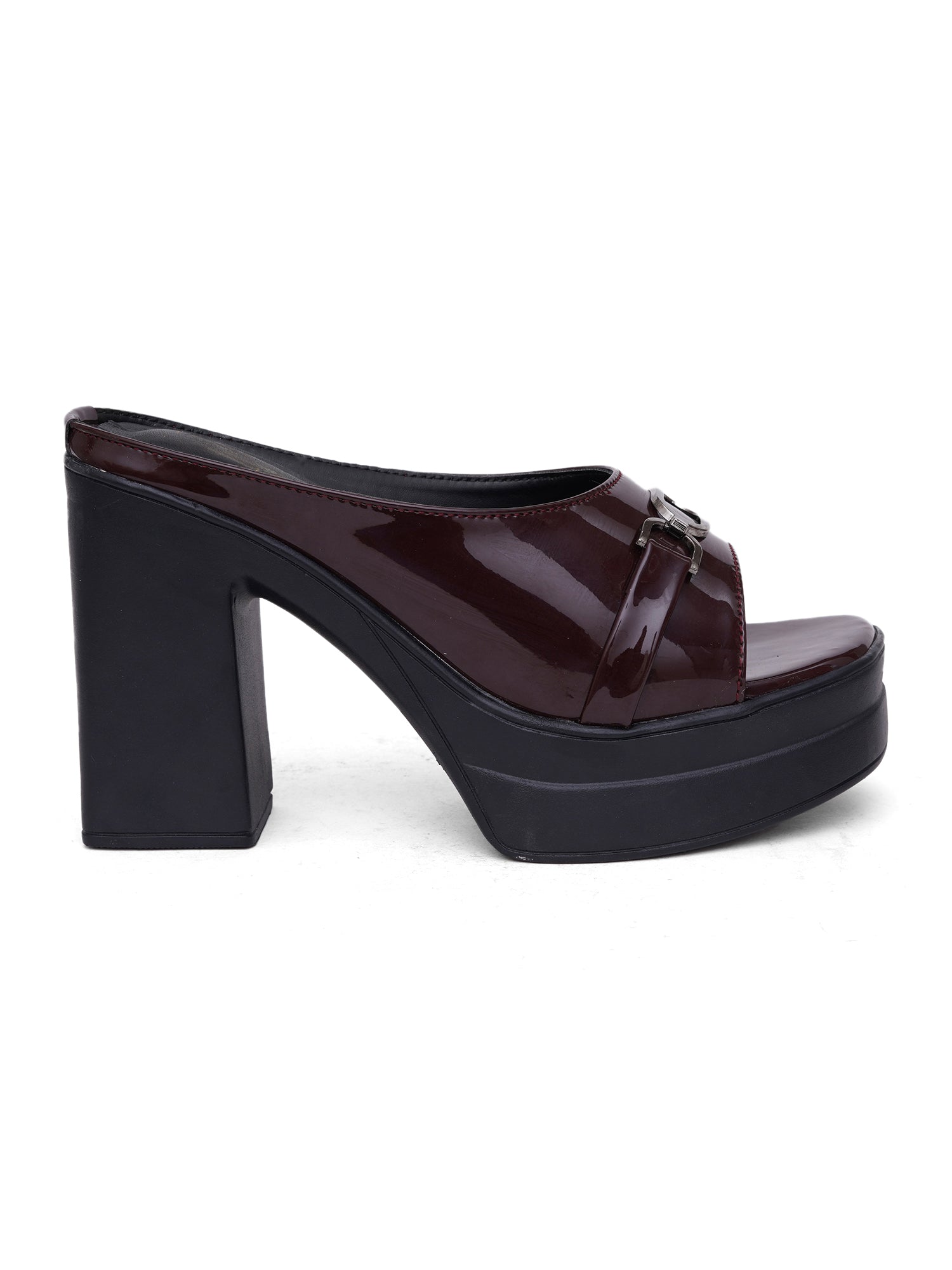 Elegent Patent Platform Block Heel