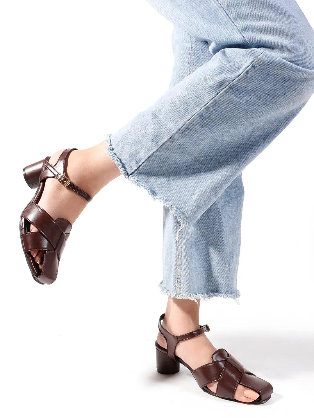 Minimal Strap Casual Block Heel Sandals