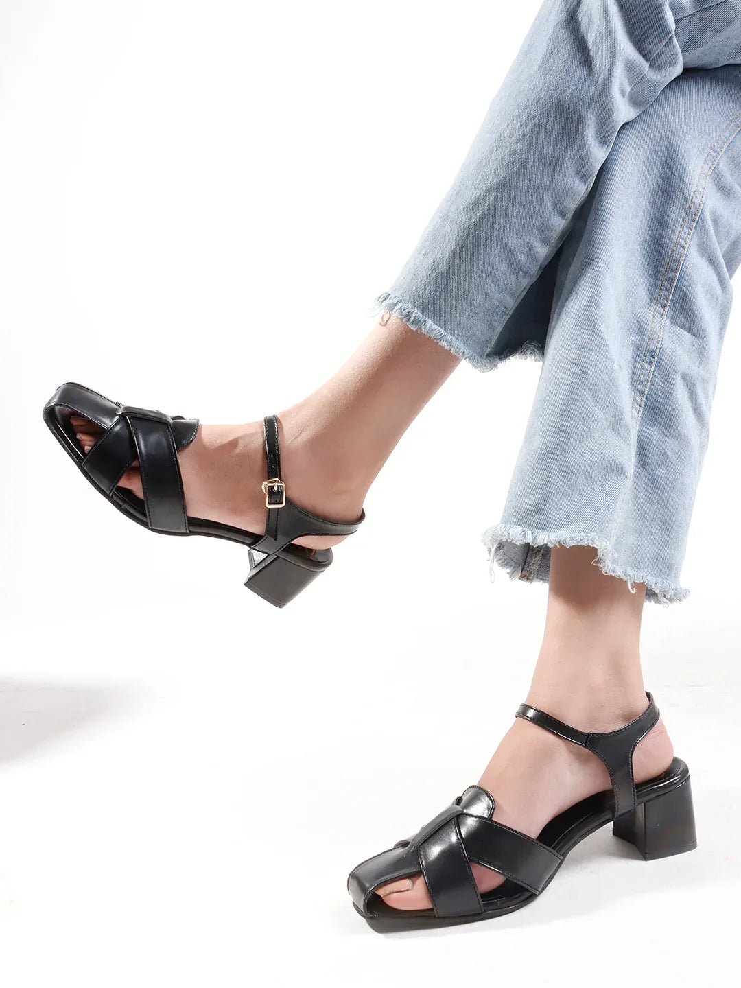 Minimal Strap Casual Block Heel Sandals