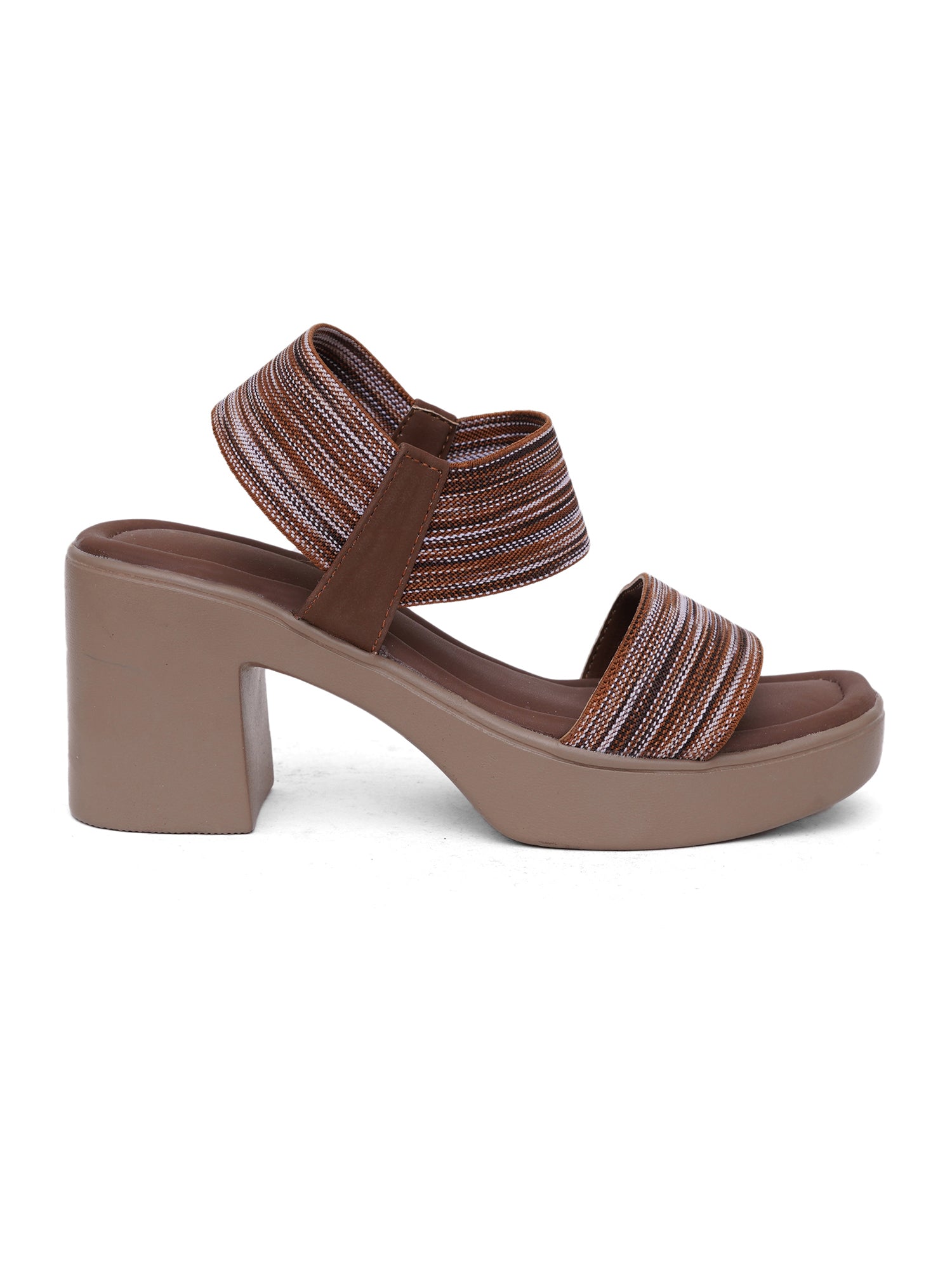 Glitter Strap Block Heel Sandals