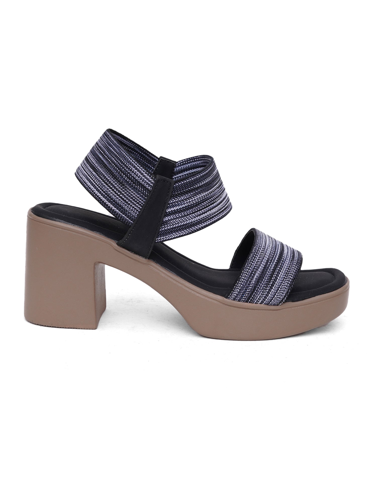 Glitter Strap Block Heel Sandals