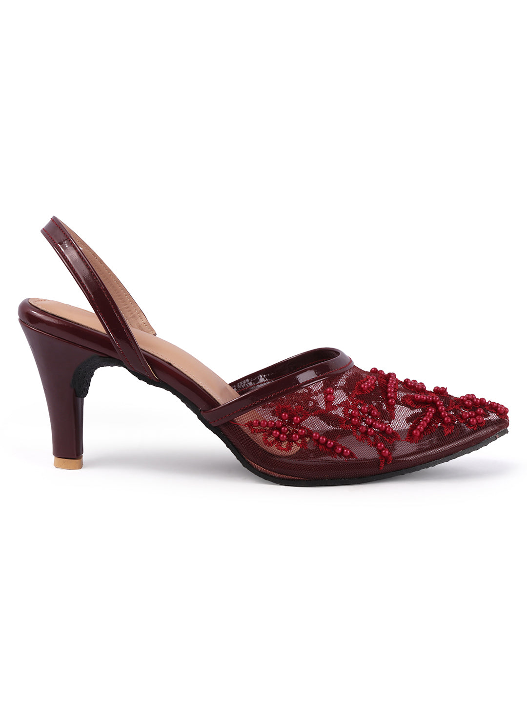 Beaded Bloom Embroidered Party mules Style Heels