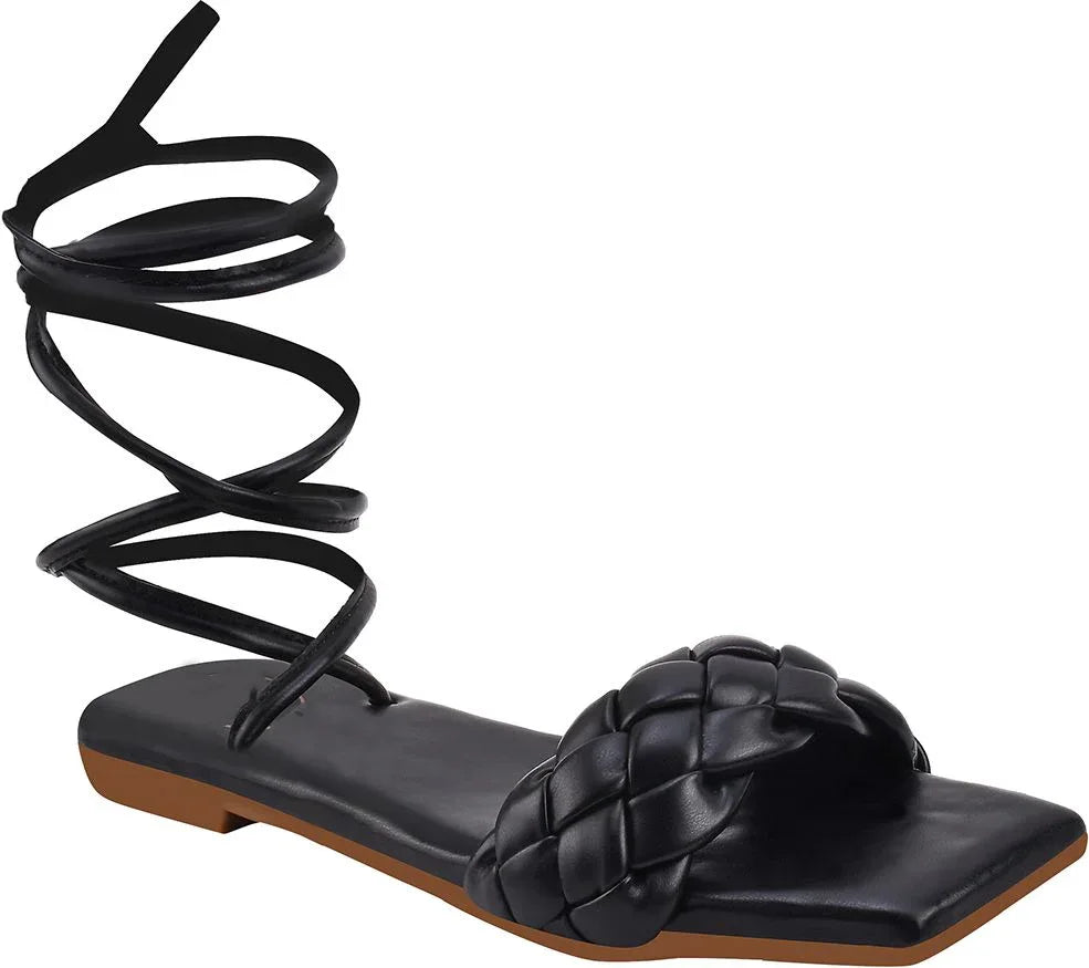Urban Knot Ankle-Tie Sandals
