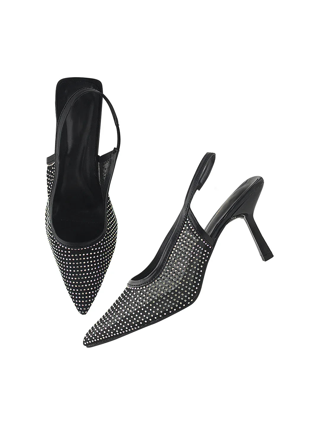 Rhinestone Detail Elegant Slingback Heels