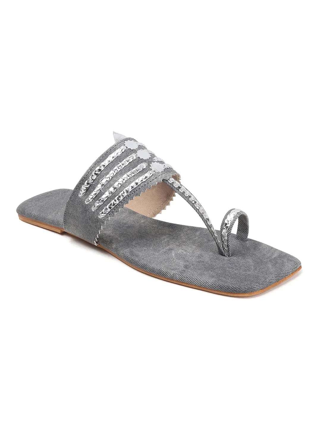 Ethnic Chain Detail Flats