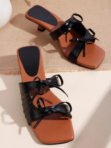 Minimal Tie-Up Strap Open-Toe Heels