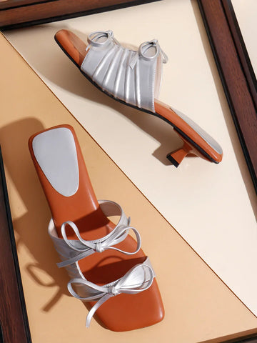 Minimal Tie-Up Strap Open-Toe Heels