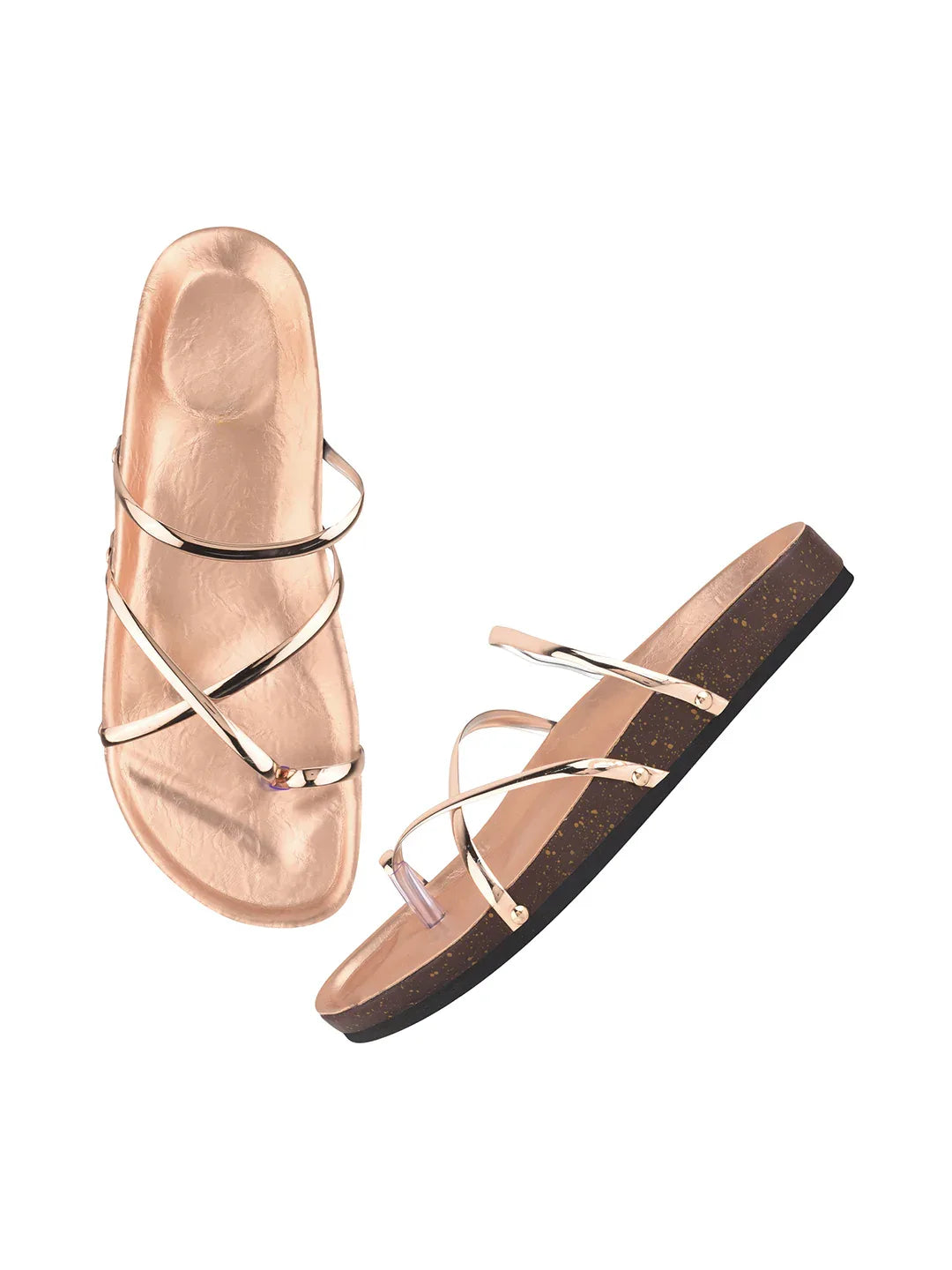 Minimal Luxe Metallic Slip-On Sandals