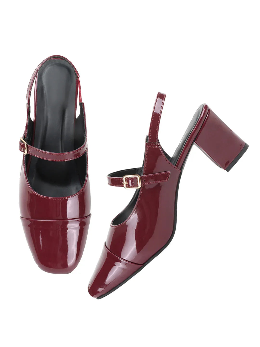 Classic Strap Detail Mid Heel Pumps