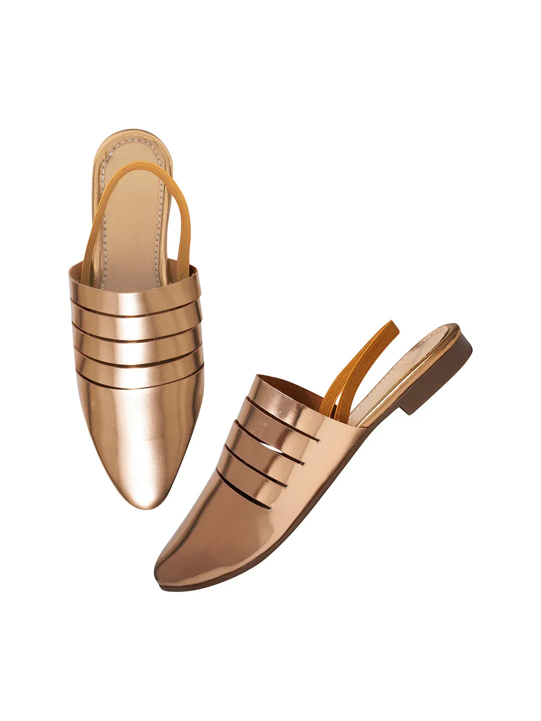Women Metallic Slingback Mule with Pointed Toe