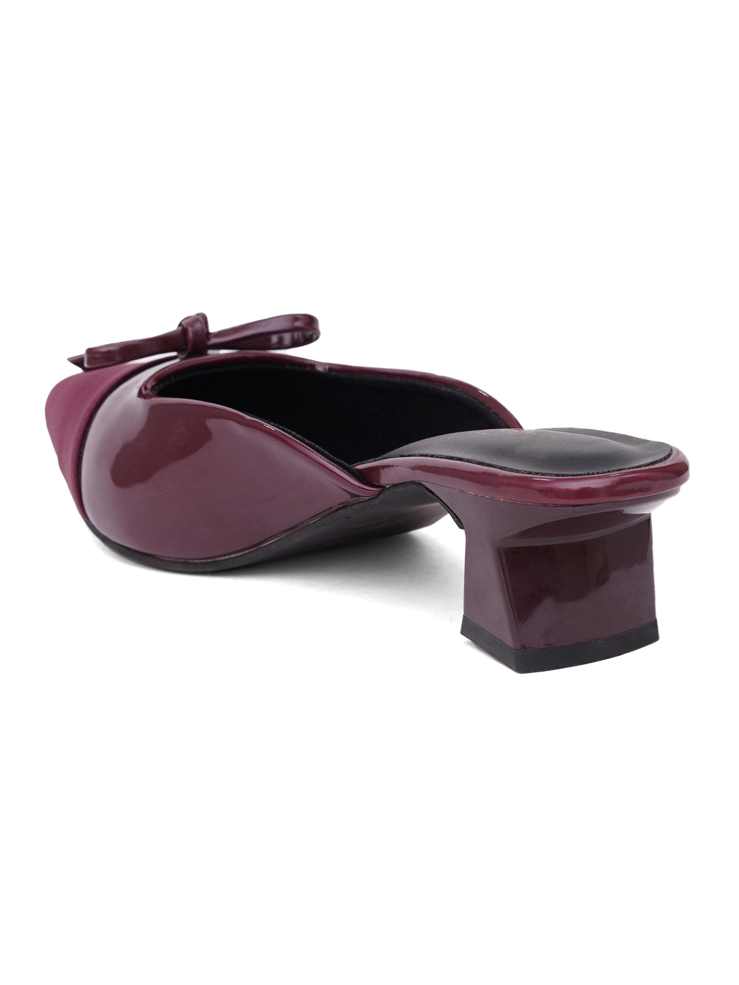 Elegant Pointed Toe Mule Heels with Bow Detail