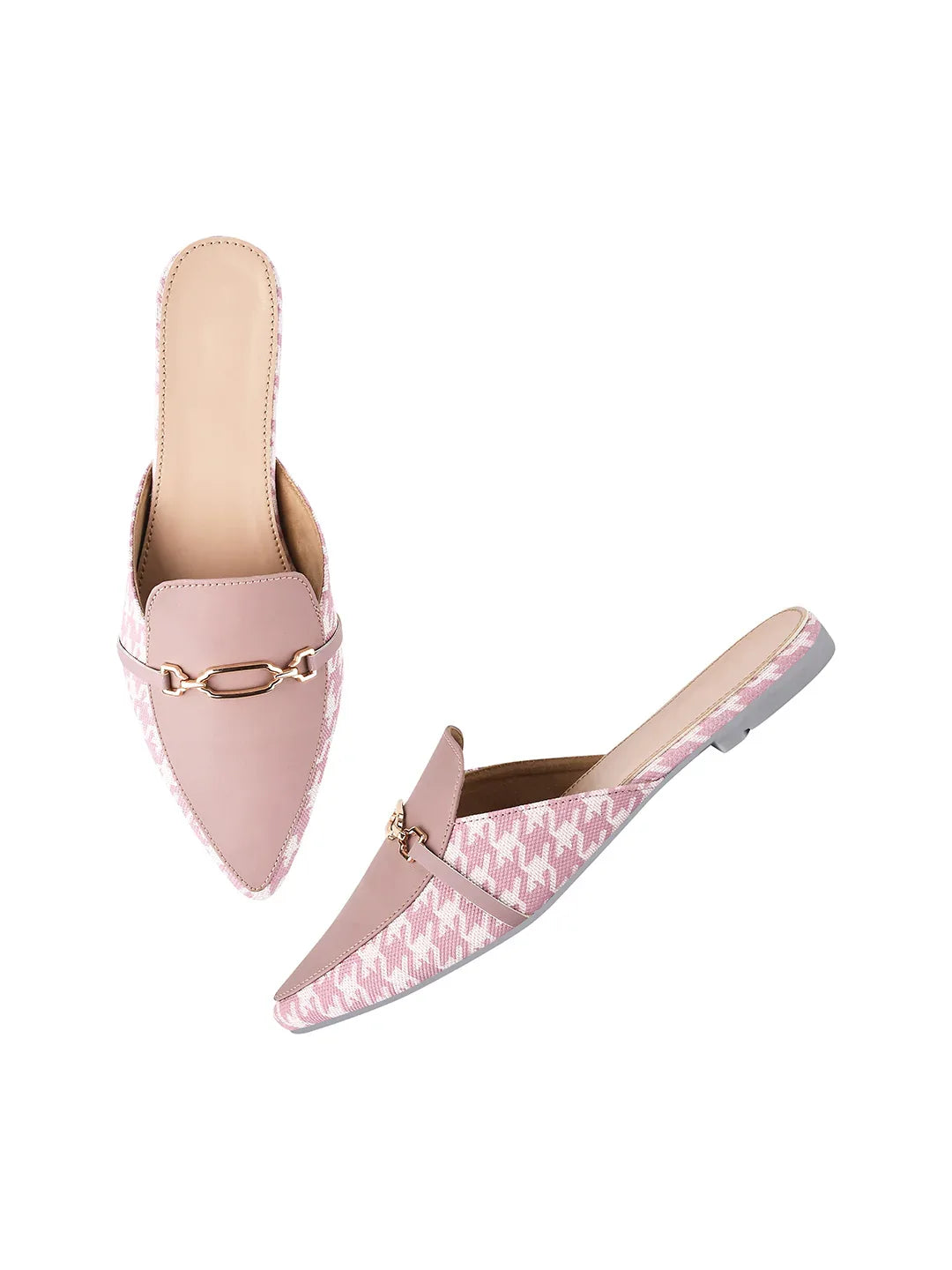 Printed Slip-On Mule with Metal Detail