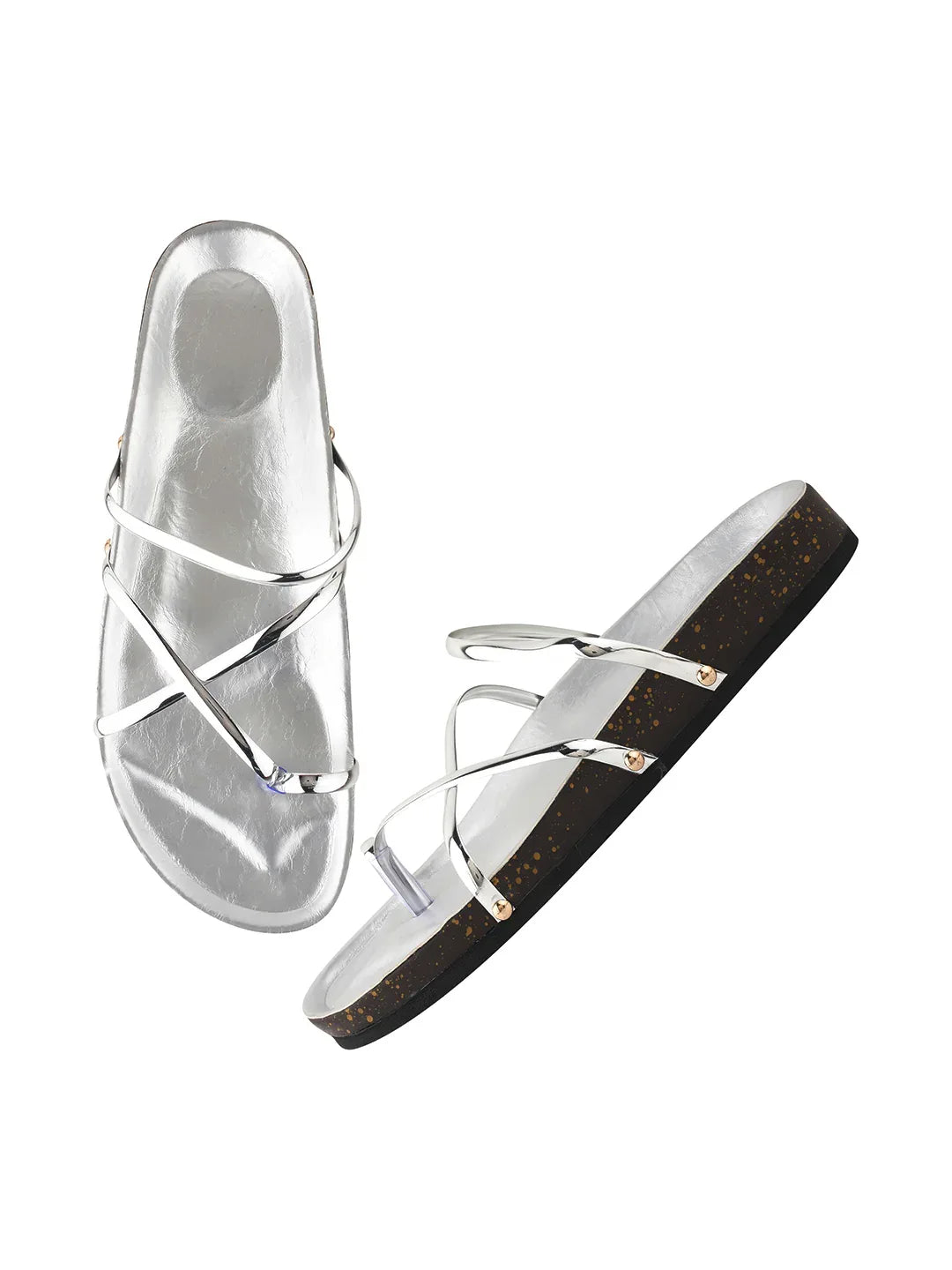 Minimal Luxe Metallic Slip-On Sandals