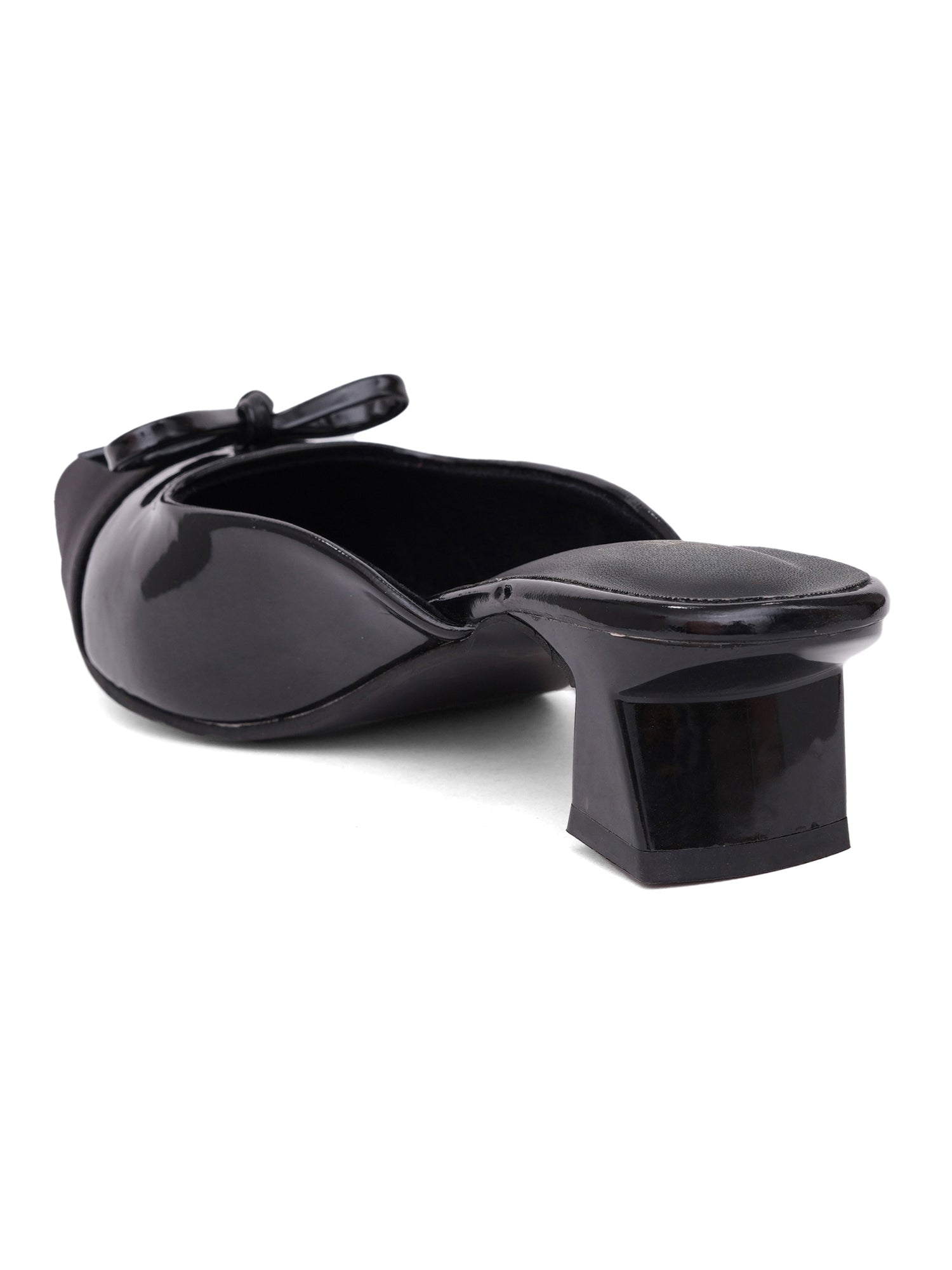 Elegant Pointed Toe Mule Heels with Bow Detail