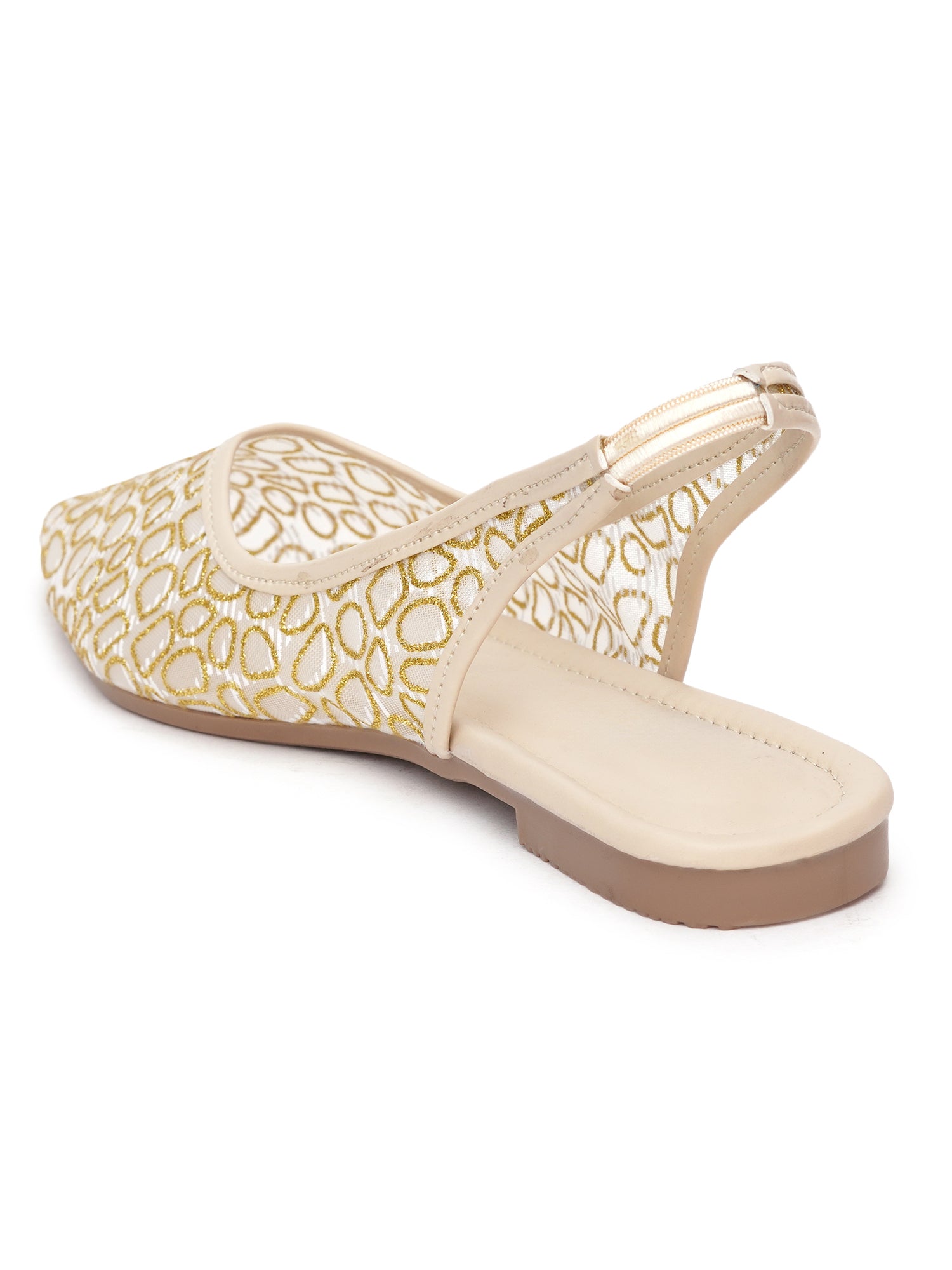 Glitter Embellished Pointed Toe Slingback Mules
