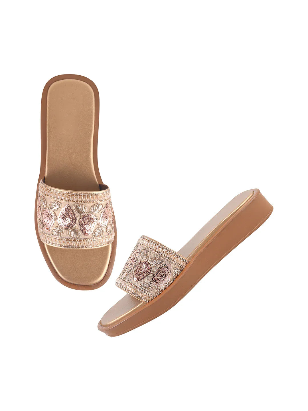 Royal Embroidery Comfort Platform Flats