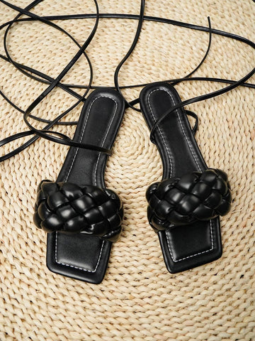 Urban Knot Ankle-Tie Sandals