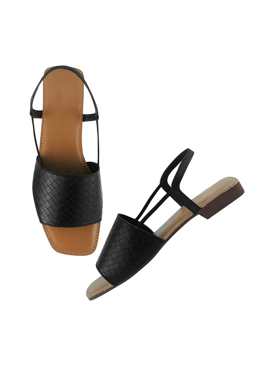 Elegant Weave Detail Flat Sandals