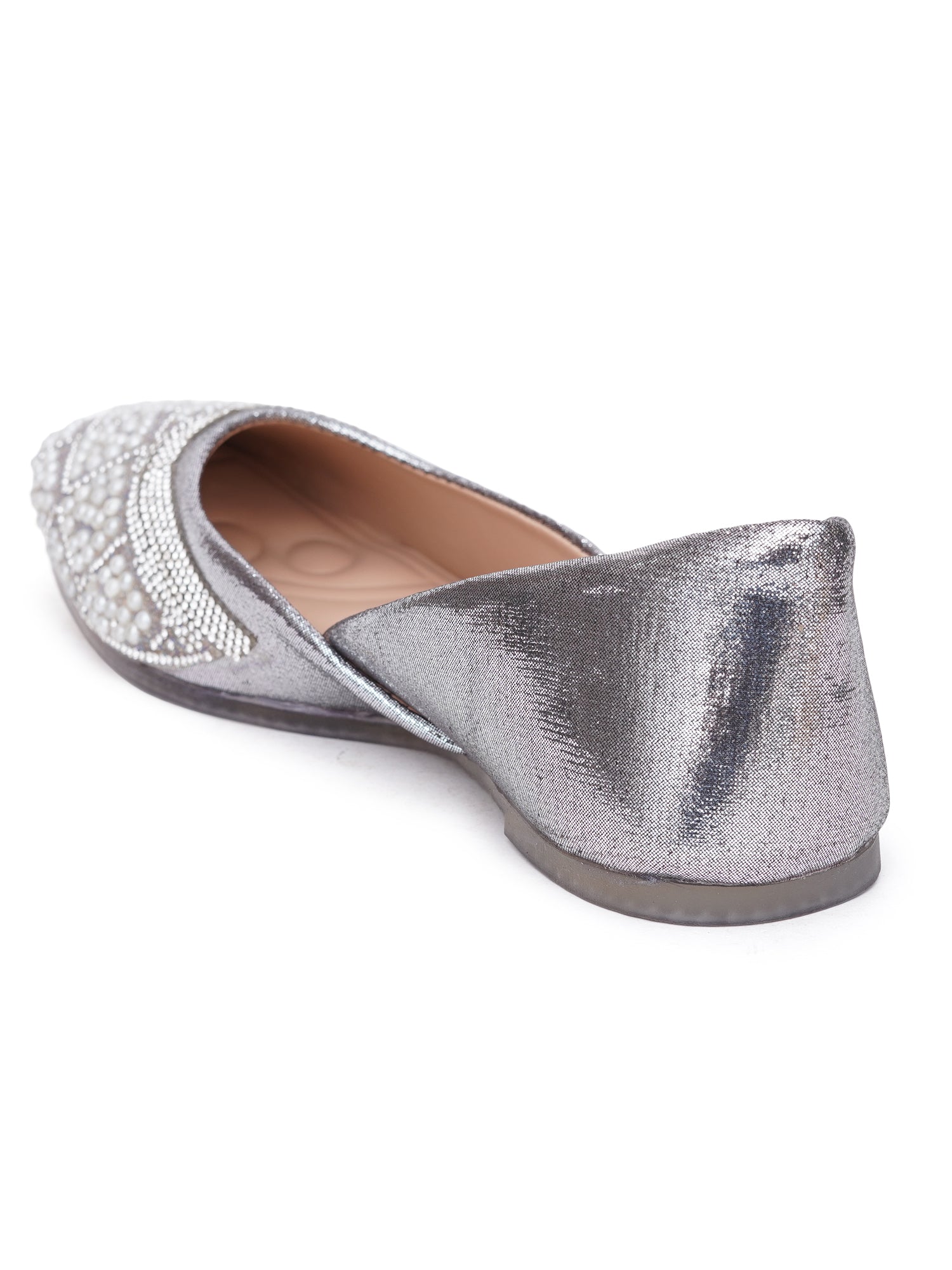 Pearl Muse Square Embellished Desi Juttis