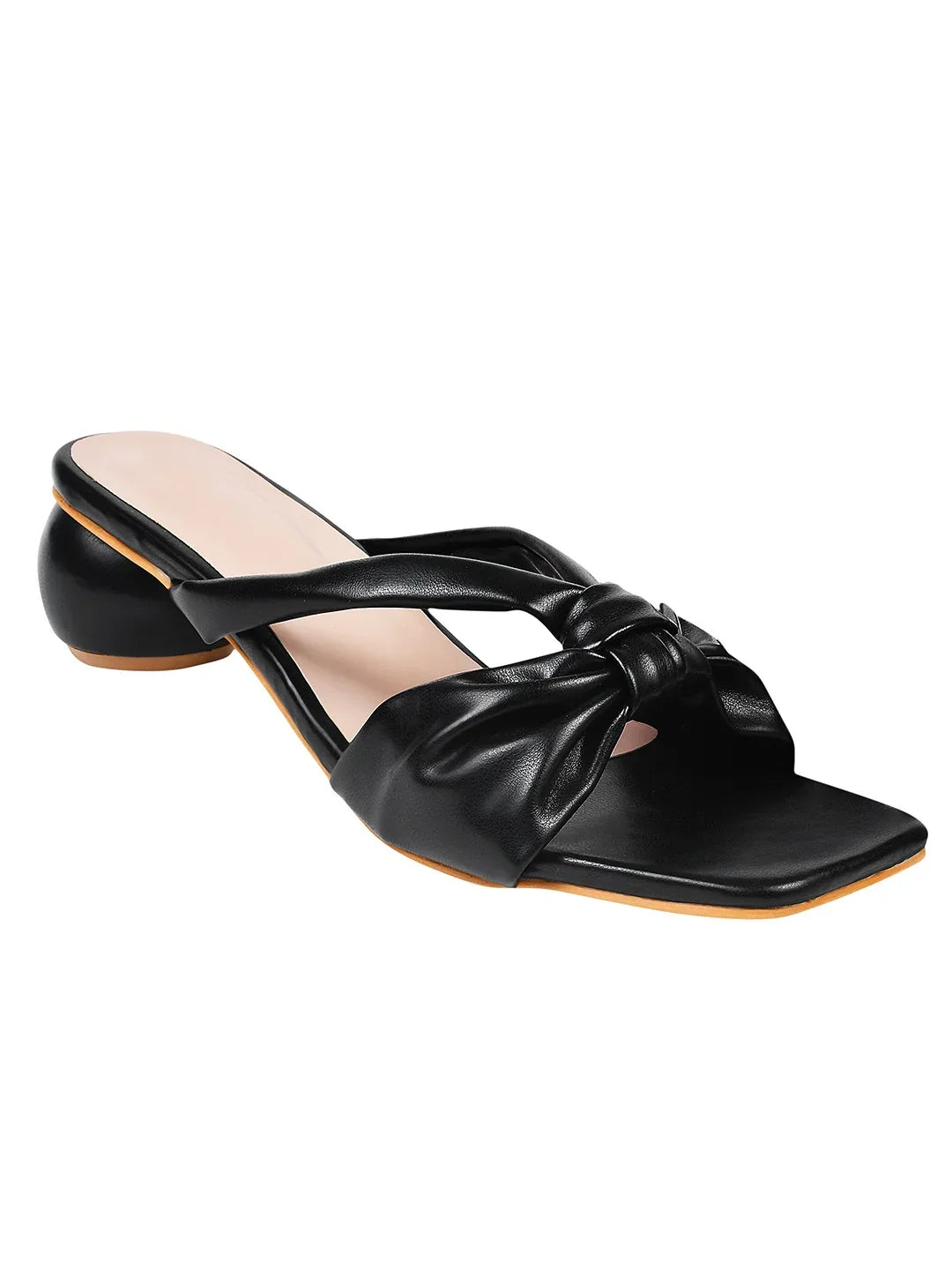 Elegant Knot Strap Block Heels