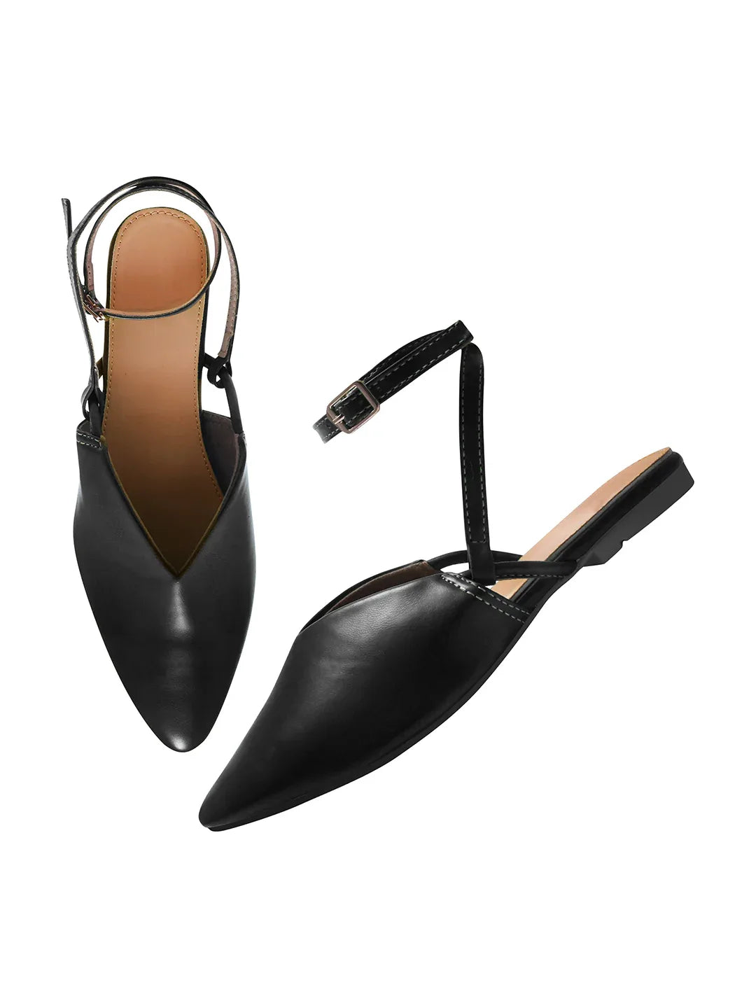 Everyday Luxe Pointed Back-Strap Flats