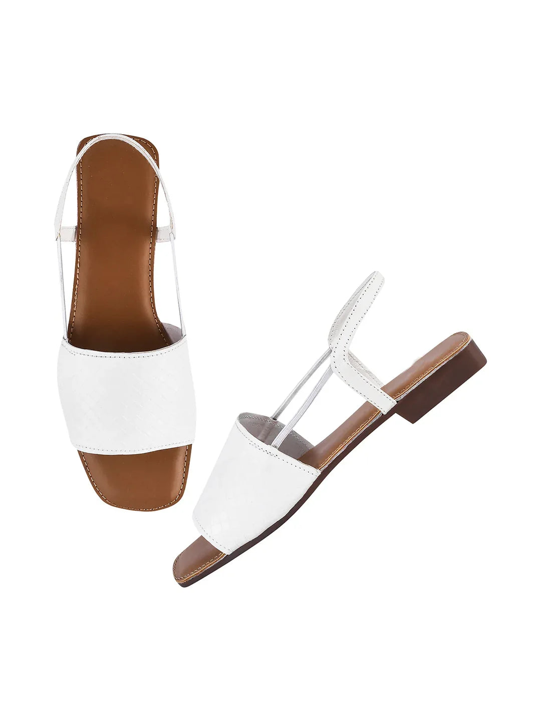 Elegant Weave Detail Flat Sandals