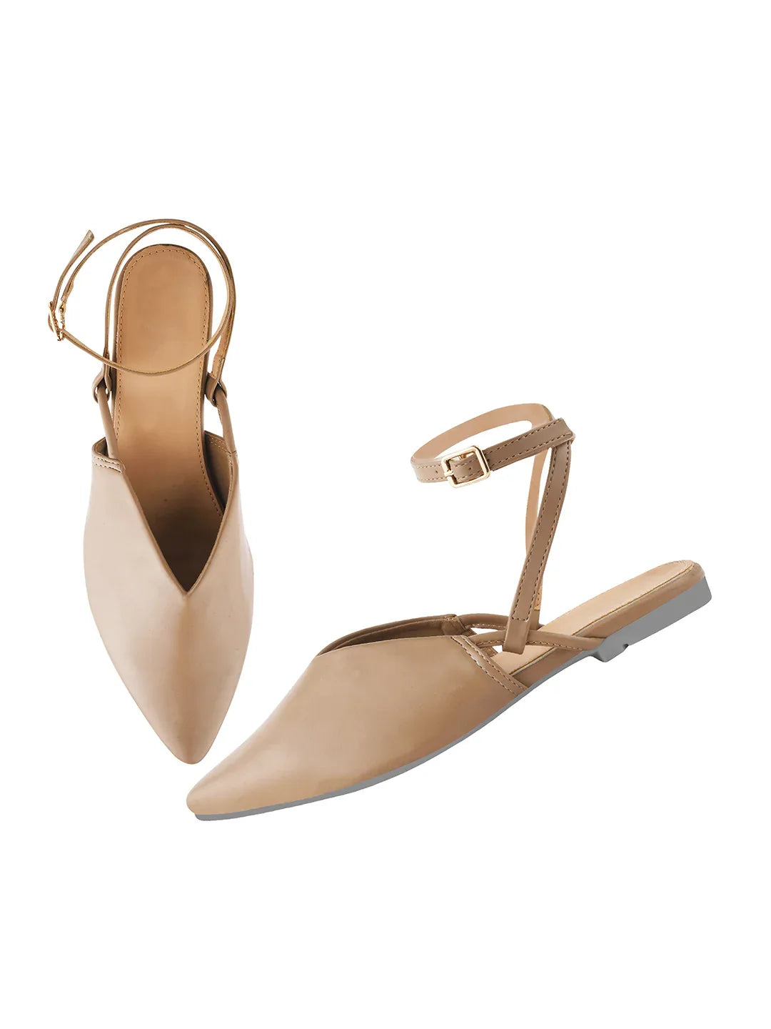 Everyday Luxe Pointed Back-Strap Flats