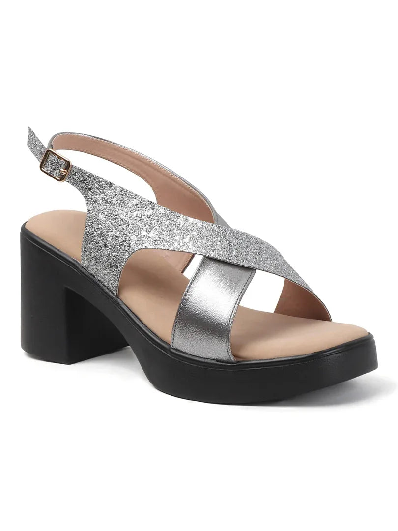 Party-Ready Sparkle Block Heels
