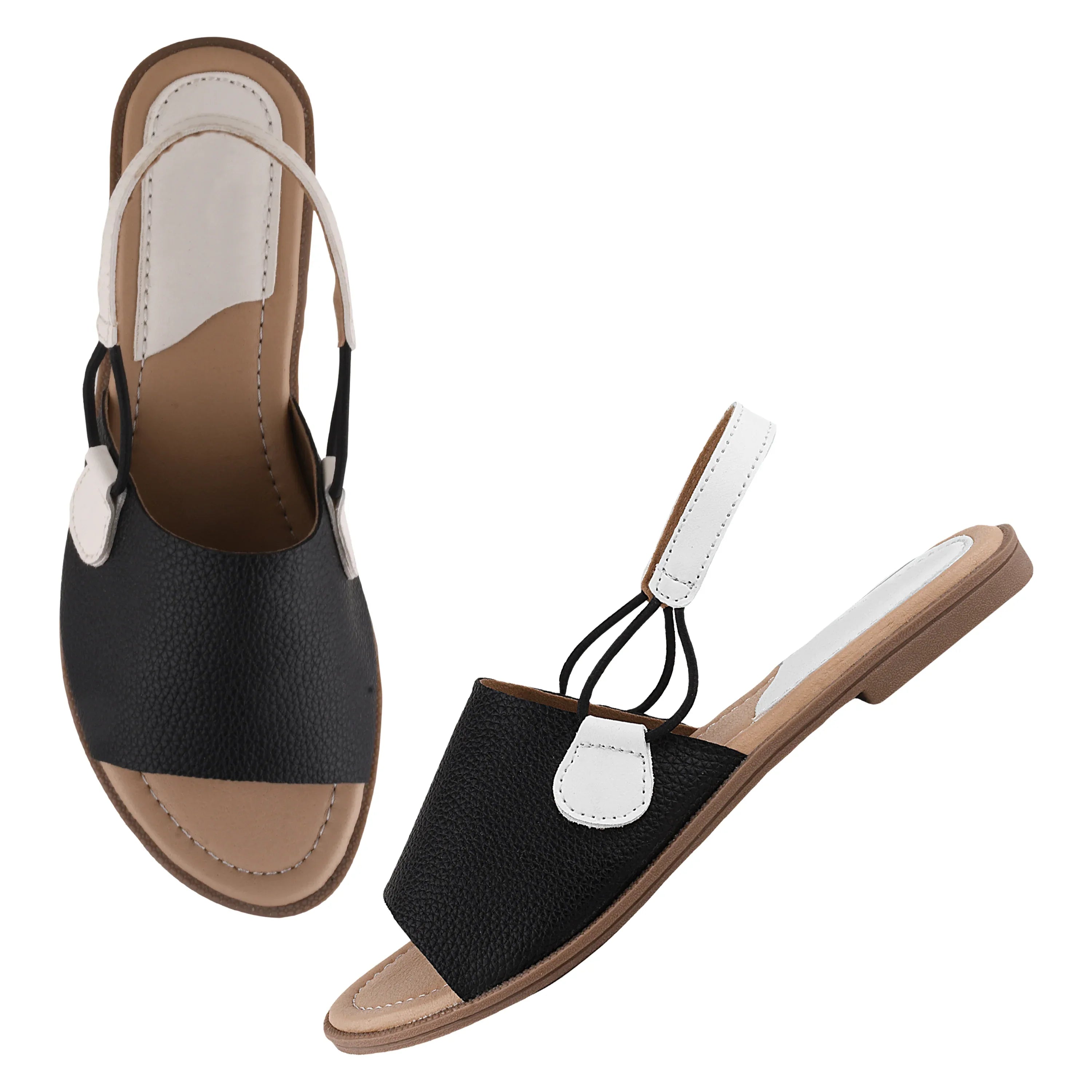 Chic Dual-Tone Comfort Flat Sandals