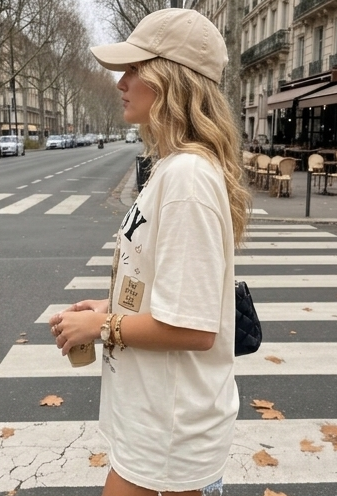 Cute Aesthetic Oversized Busy Cat Graphic Printed T-Shirt