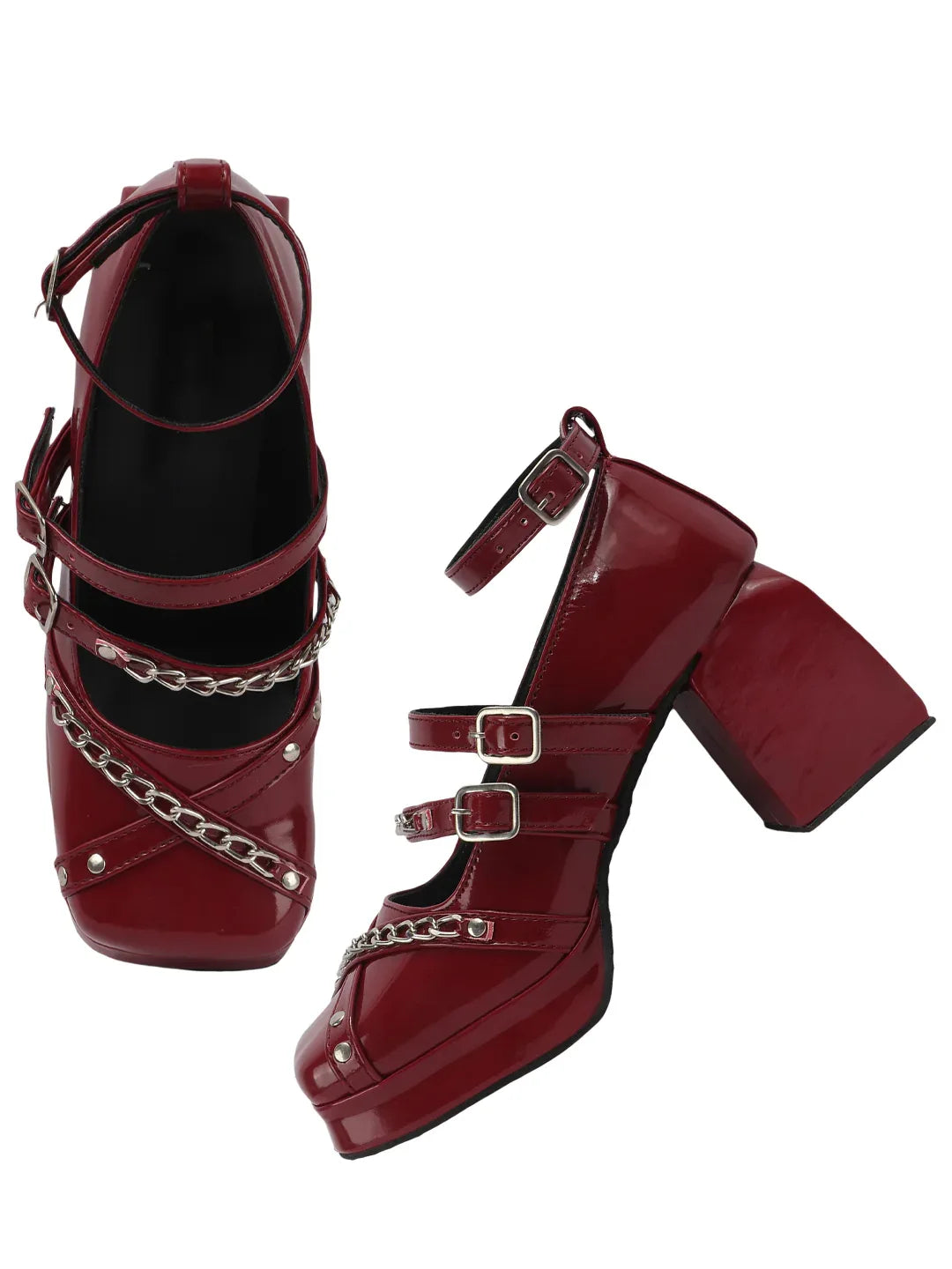 Statement Chain Accent Mary Jane Heels